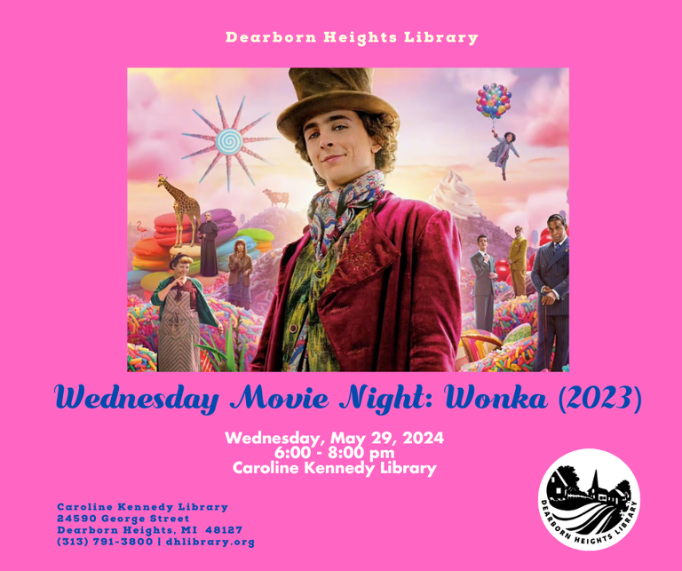 Image of Willie Wonka from film with text.